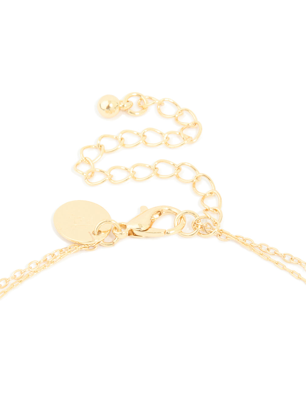 Gold Plated Cubic Zirconia Semi Precious Layered Necklace