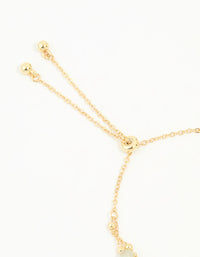 Gold Plated Green Semi Precious Stone Layered Toggle Bracelet - link has visual effect only