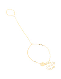 Gold Plated Plain Chain Hand Chain - link has visual effect only