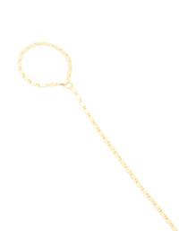 Gold Plated Plain Chain Hand Chain - link has visual effect only
