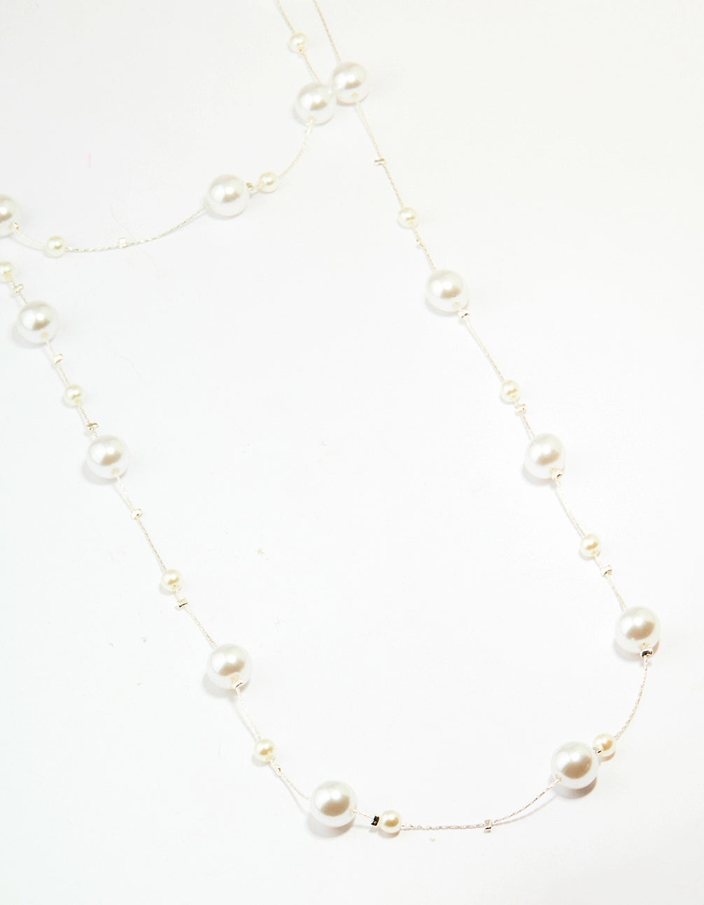 Silver Pearl Layered Necklace