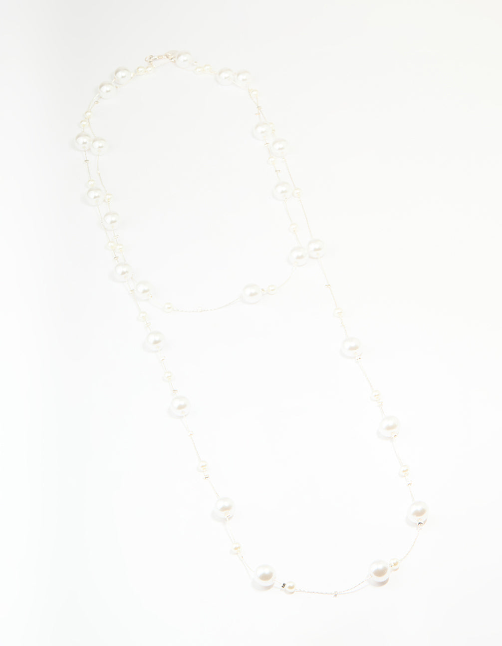 Silver Pearl Layered Necklace
