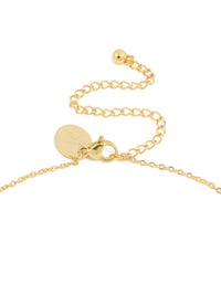 Waterproof Gold Plated Stainless Steel Diamante Flower Outline Necklace - link has visual effect only
