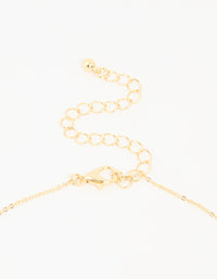 Gold Plated Cubic Zirconia Black Outline Flower Y-Necklace - link has visual effect only