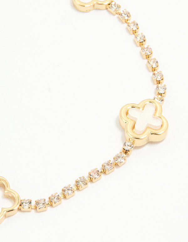 Gold Plated Flower Cupchain Bracelet