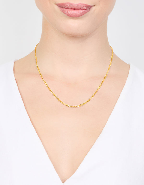 Waterproof Gold Plated Stainless Steel Twisted Short Chain Necklace