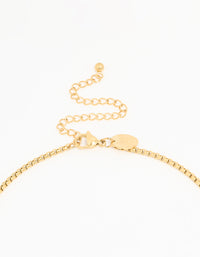 Waterproof Gold Plated Stainless Steel Rectangle Pendant Long Necklace - link has visual effect only