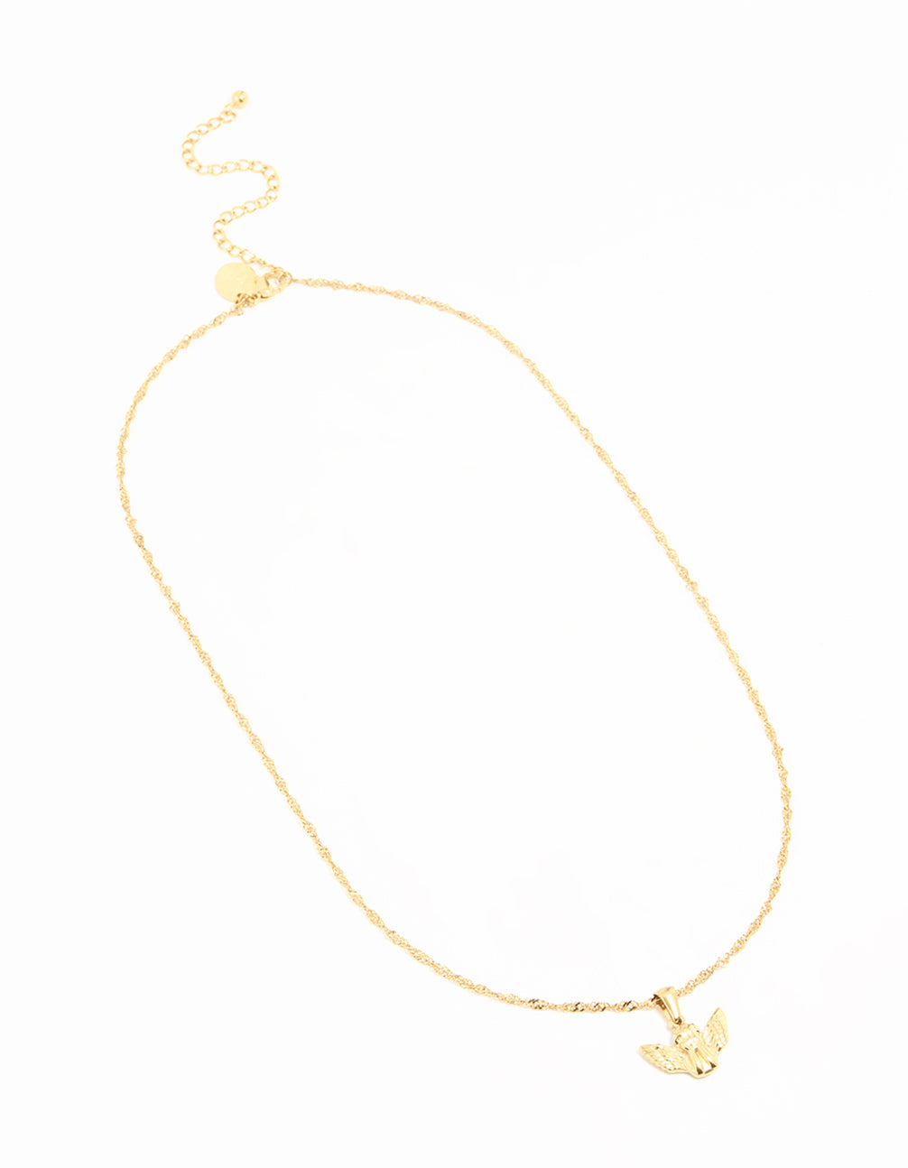 Waterproof Gold Plated Stainless Steel Short Bee Charm Necklace