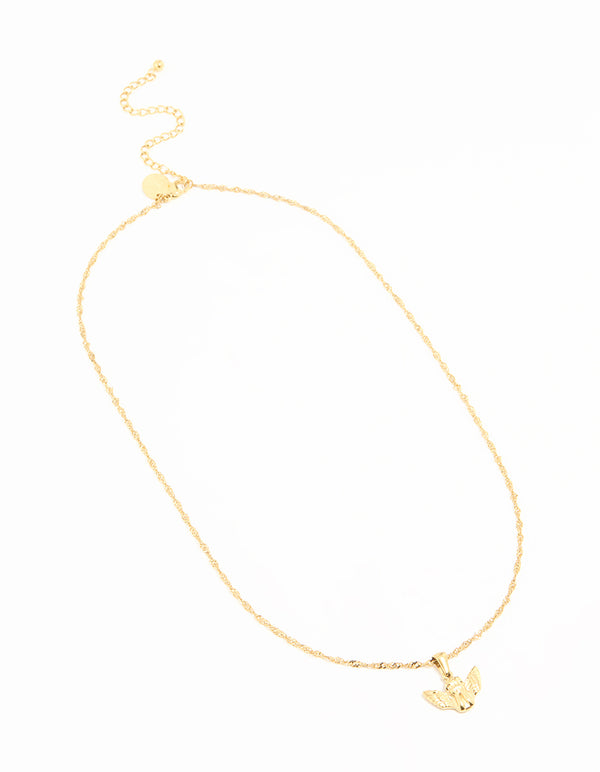 Waterproof Gold Plated Stainless Steel Short Bee Charm Necklace