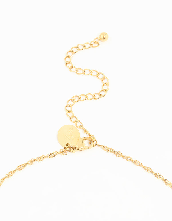 Waterproof Gold Plated Stainless Steel Short Bee Charm Necklace