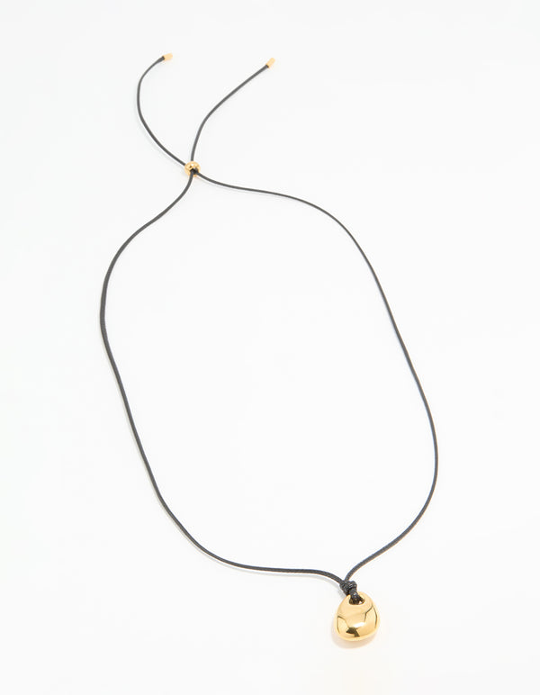 Waterproof Gold Plated Stainless Steel Cord Pendant Necklace