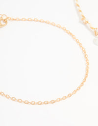 Gold White Rope Sun Charm & Chain Anklets 2-Pack - link has visual effect only