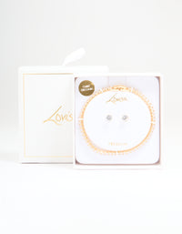 Gold Plated Cubic Zirconia Tennis Bracelet & Earrings Set - link has visual effect only