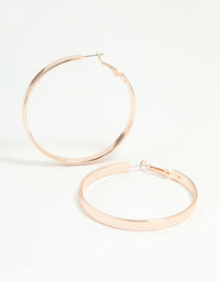Rose Gold Textured Hoop Earrings - link has visual effect only