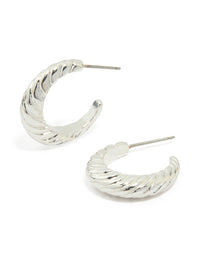 Silver Twisted Hoop Earrings - link has visual effect only