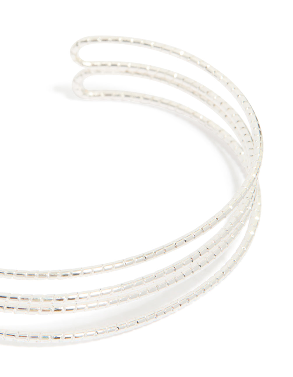 Silver Wire Textured Wire Wrist Cuff