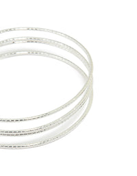 Silver Wire Textured Wire Wrist Cuff - link has visual effect only