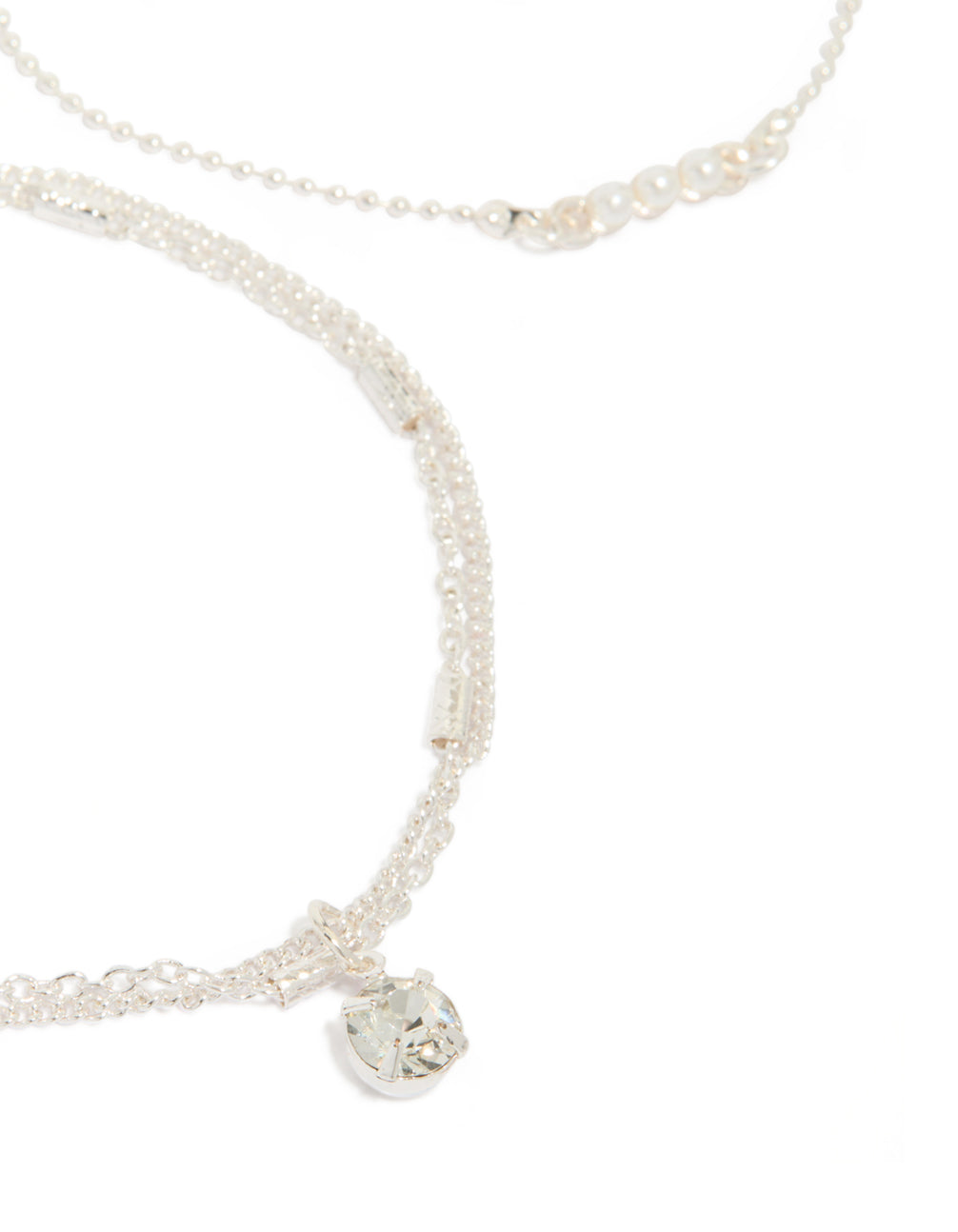 Silver Pearl & Diamante Bracelets 3-Pack