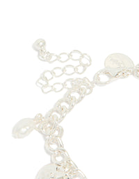 Silver Pearl Heart Charm Bracelet - link has visual effect only