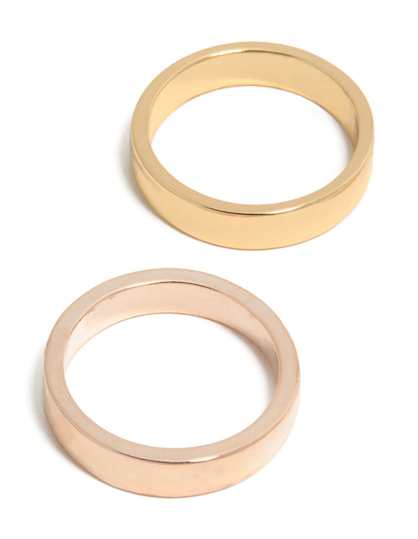 Mixed Metals Smooth Rings 3-Pack