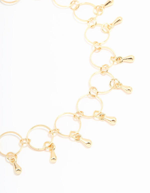 Gold Link Drop Anklet