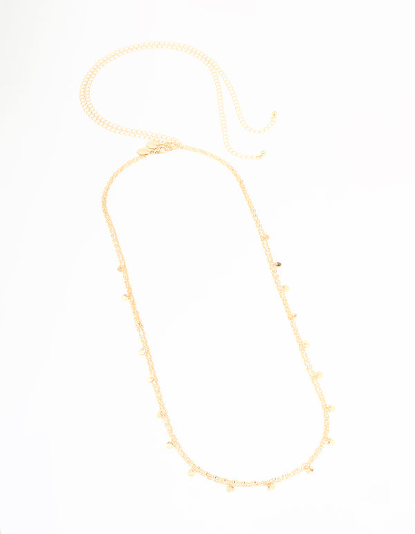 Gold Disc & Chain Layered Waist Chain