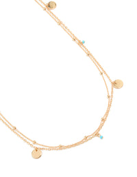 Gold Turquoise Bead Waist Chain - link has visual effect only