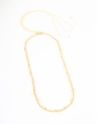 Gold Pearl Ball Layered Waist Chain - link has visual effect only