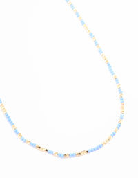 Blue Seed Beaded Waist Chain - link has visual effect only