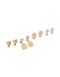 Gold Butterfly & Diamante Clip On Earrings 4-Pack - link has visual effect only