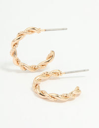 Gold Twisted Hoop Earrings - link has visual effect only