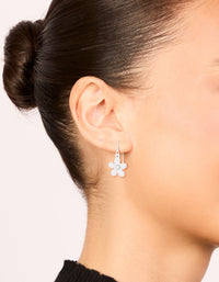 Silver Diamante Flower Drop Earrings - link has visual effect only