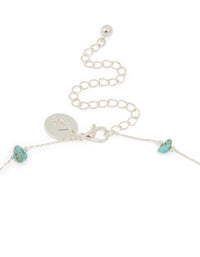 Silver Plated Turquoise Semi Precious Stone Station Necklace - link has visual effect only