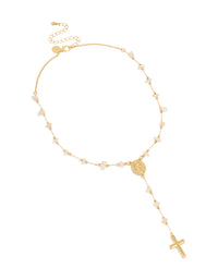 Gold Plated Rose Quartz Semi Precious Stone Lariat Y-Necklace - link has visual effect only