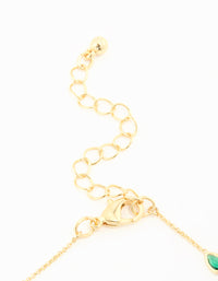 Gold Plated Green Cubic Zirconia Teardrop Bracelet - link has visual effect only