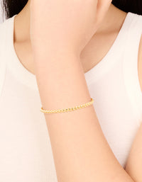 Gold Plated Weave Chain Toggle Bracelet - link has visual effect only