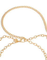 Gold Pink Gem Flower Layered Belt - link has visual effect only