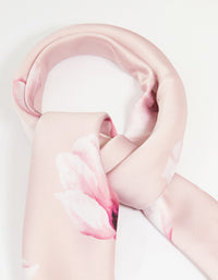 Pink Fabric Flower Border Scarf - link has visual effect only