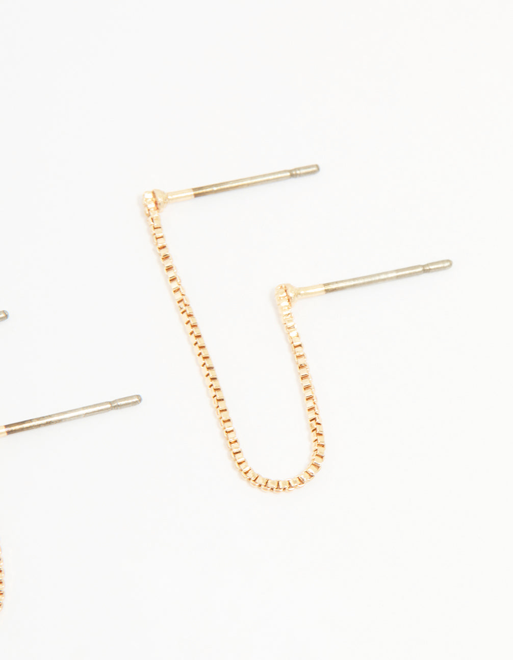 Gold Hoop & Loop Chain Earrings 2-Pack