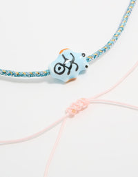 Gold Beaded Rope Shell & Fish Anklets 3-Pack - link has visual effect only