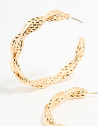Gold Wrap Chain Hoop Earrings - link has visual effect only