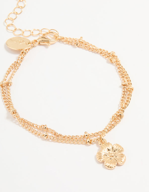 Gold Mixed Charm Fish Bracelets 4-Pack