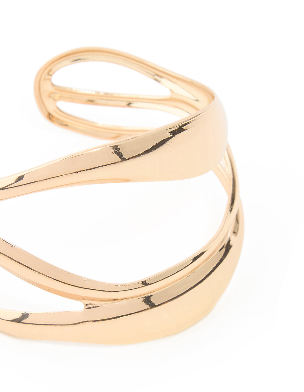 Gold Abstract Waves Wrist Cuff