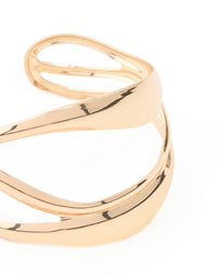 Gold Abstract Waves Wrist Cuff - link has visual effect only