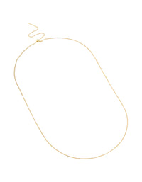 Gold Plated Brass Dainty Box Link Necklace - link has visual effect only