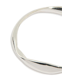Silver Plated Brass Statement Wavy Bangle - link has visual effect only