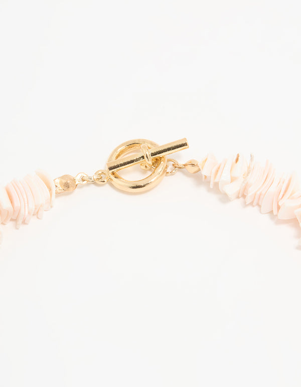 Gold Genuine Shell Station Necklace