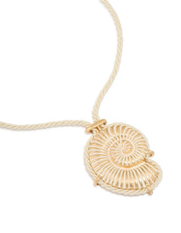 Gold Cord Shell Pendant Necklace - link has visual effect only
