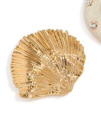 Gold Mixed Metal Shell Brooch Pack - link has visual effect only
