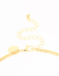 Gold Plated Organic Oval Layered Necklace - link has visual effect only